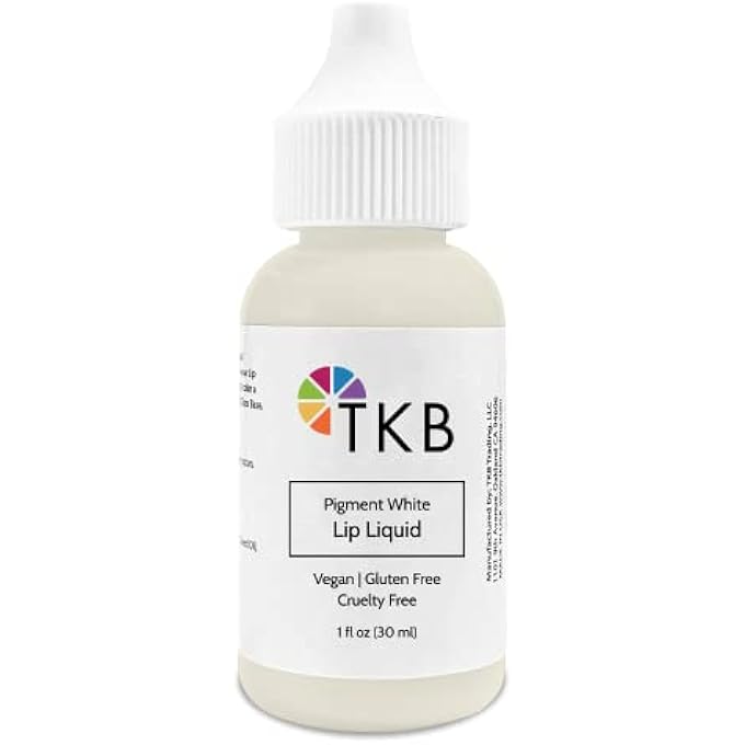TKB Trading, LLC LIP LIQUID COLOR|LIQUID LIP COLOR FOR GLOSS BASE, DIY LIP GLOSS, PIGMENTED LIP GLOSS AND LIPSTICK COLORANT, MOISTURIZING, MADE IN USA (1FLOZ (30ML), PIGMENT WHITE) - Image 1
